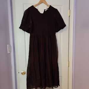 Maternity Burgundy Lace Dress
